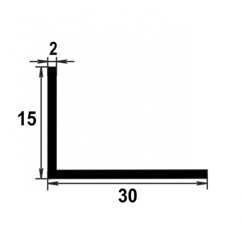 Профиль уголок Лука 30х15 мм Уп 19.2000.501л серебро