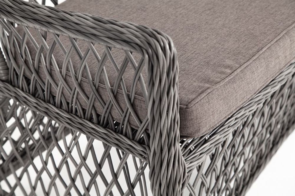 "Латте" диван двухместный из искусственного ротанга, цвет графит