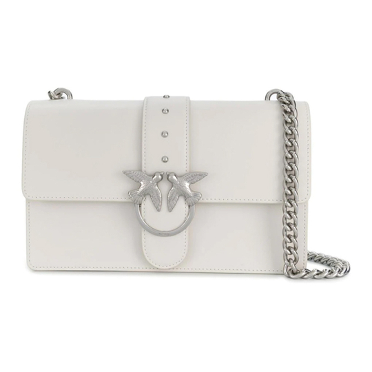 Сумка Pinko Love Leather Rivet Decoration Bird Swallow Bag Messenger Shoulder Bag Women's White, 1P21KM-Y5FF-I09