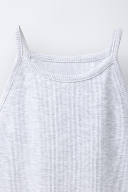 ZARA ПЛАТЬЕ В РУБЧИК С ВОЛАНАМИ, БЕЛЫЙ/СЕРЫЙ