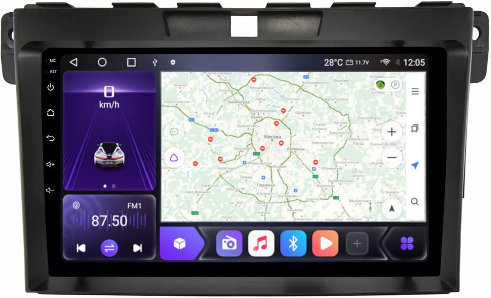 Магнитола для Mazda CX-7 2006-2012 - Carmedia OL-9509 IPS, Android 10, 8 ядер (TS18), 4G SIM-слот