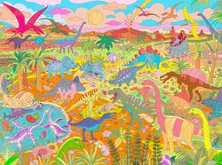 «Динозавры», гигантская раскраска в подарочной картонной коробке