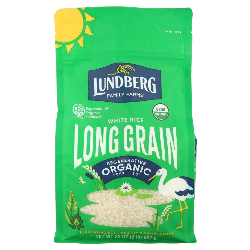 Lundberg, Органический белый длиннозерный рис, 907 г (2 фунта)