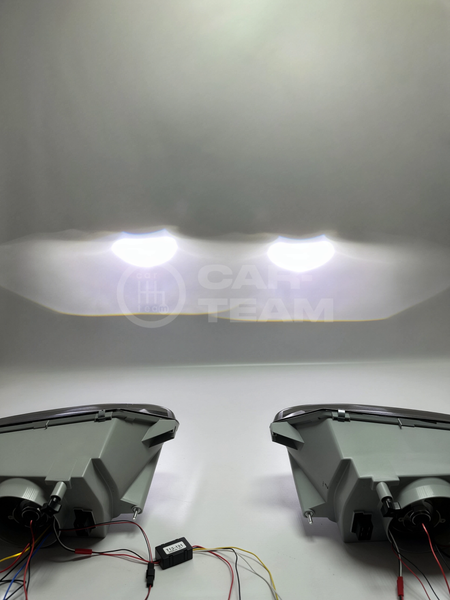 Фары ВАЗ 2113, 2114, 2115 передние в стиле AUDI White Crystal с Bi LED модулями, тонированные поворотники