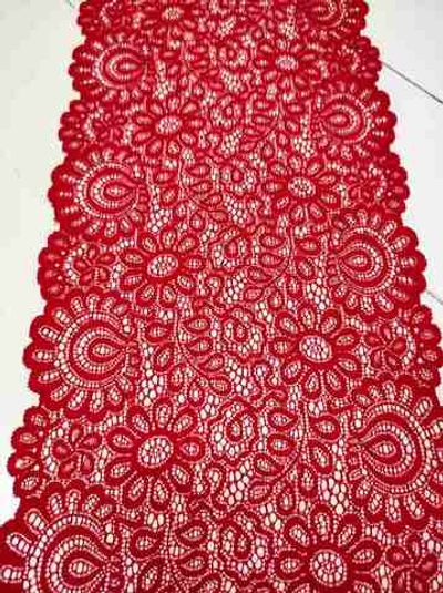 Кружево (эластичное/шир.см), цвет- ЯРКО-КРАСНЫЙ