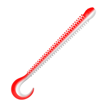 Приманка ZUB-WORM-ZANDER 108мм(4,3")-5шт, (цвет 039) красный верх-белый низ