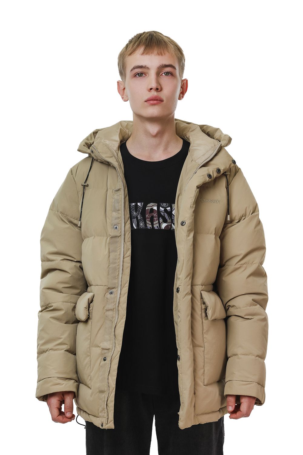 Пуховик Ymkashix HTF Logo песочный