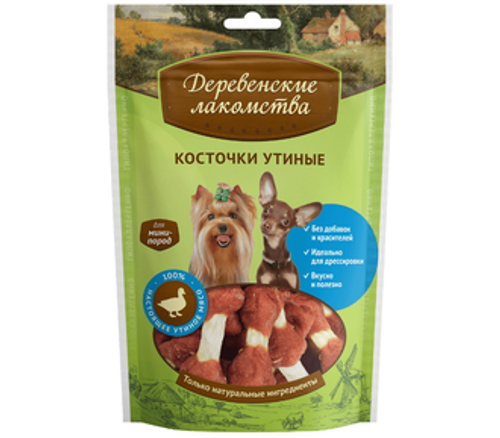 Деревенские лакомства для мини пород Косточки утиные, 55г