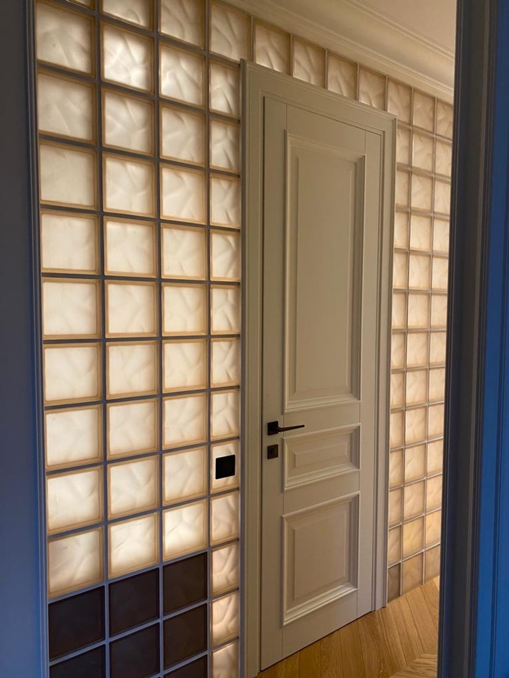 Стеклоблок волна розовый матовый окраска в массе Vitrablok 19x19x8