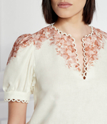 Льняная блузка TWINSET - экрю(241TT2402)