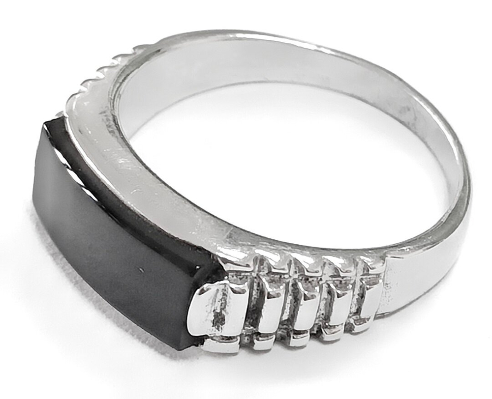 Ювелирное мужское кольцо из серебра,вставка оникс