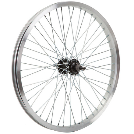 Колесо 20" переднее  для BMX, двойной алюм.обод 36 отв, втулка SF-A45Fсталь, гайка 10мм ось, насып