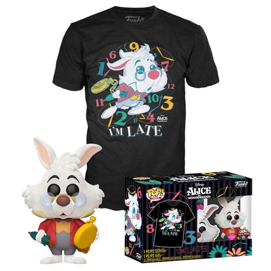 Набор Фигурка+Футболка Funko POP Tee Alice in Wonderland 70th Ann White Rabbit (L) 56332 (UT-56706)