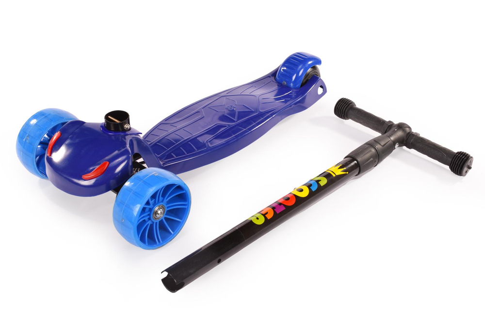 Самокат 3-х колесный, свет, звук, 1 (синий)