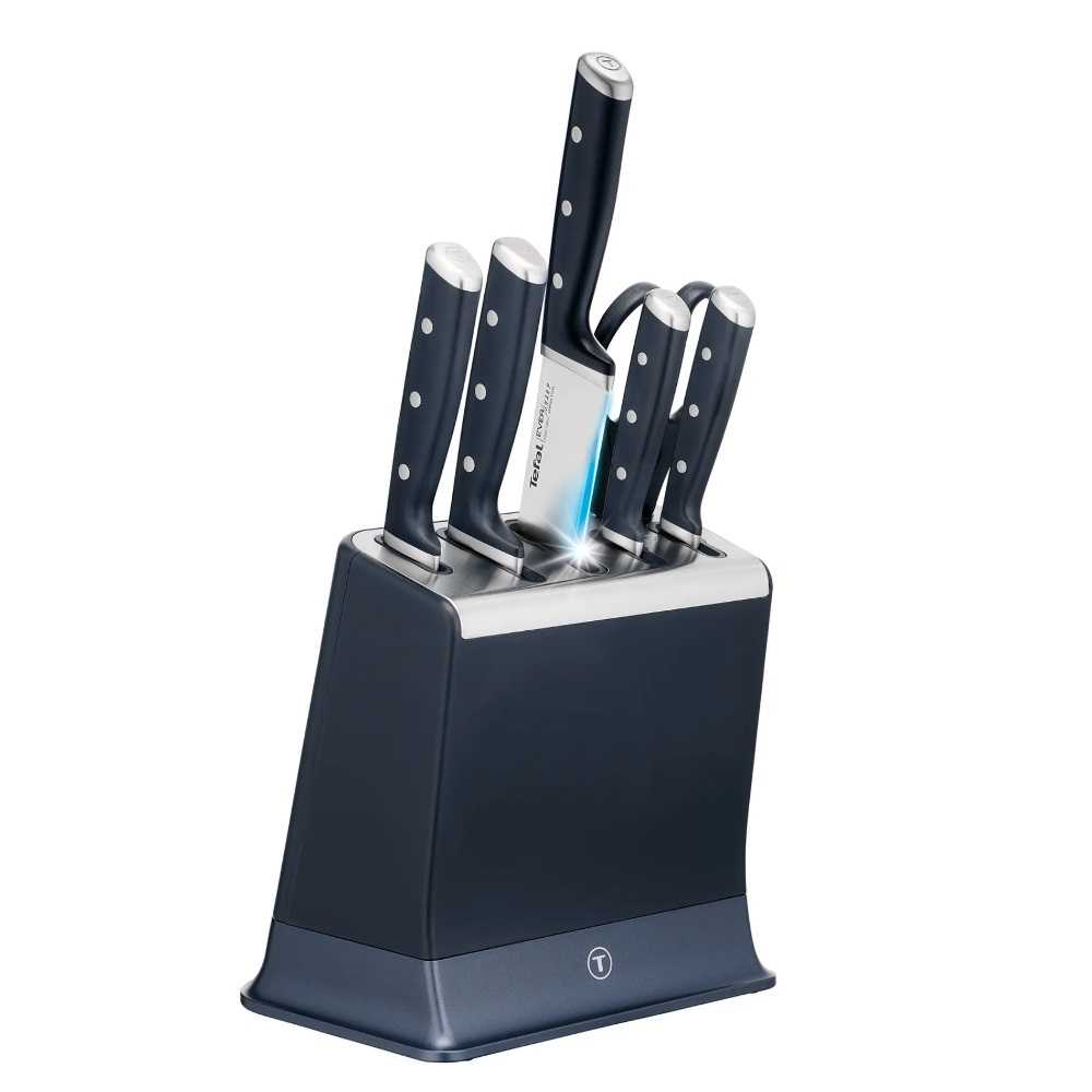 Набор ножей и блок Tefal Ever Sharp PRO K297S744 со встроенной точилкой, 5 ножей + ножницы