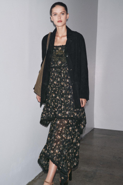 ZARA БЛЕЙЗЕР ОВЕРСАЙЗ ИЗ ЗАМШИ, 100% — ZW COLLECTION, ЧЕРНЫЙ