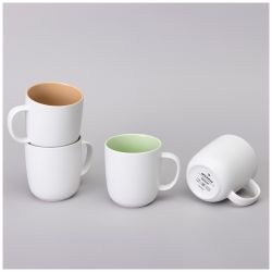 НАБОР КРУЖЕК BRONCO "VELOUR" 4 ШТ. 400 МЛ МИКС БЕЛЫЙ