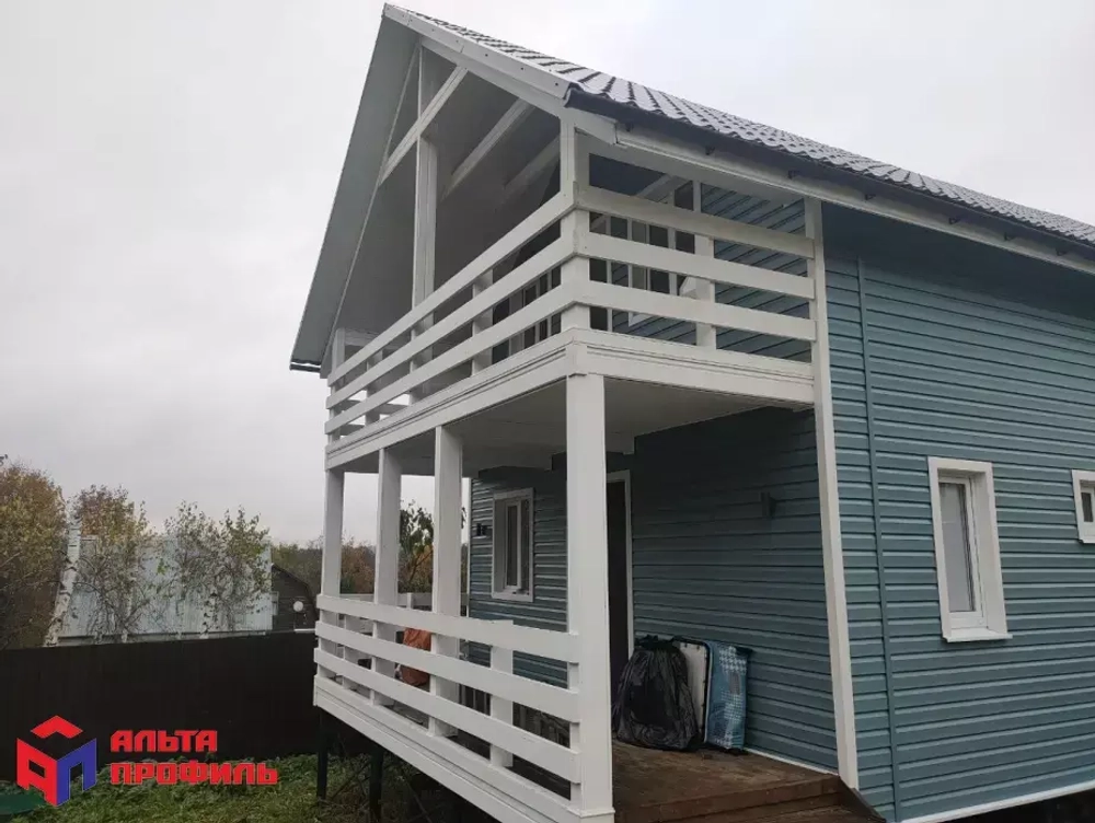 Сайдинг виниловый Альта-Профиль Корабельный брус Канада+ Премиум Серо-голубой 3660х230 мм