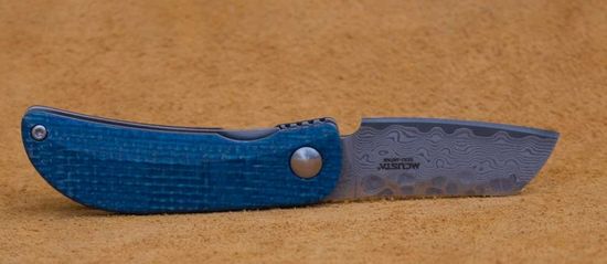 Складной нож Mcusta Petit c клинком из стали VG-10 San Mai (Laminated Stainlesss Damascus) рукоять Micarta