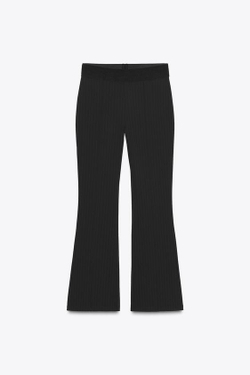 ZARA ЛЕГИНСЫ MINI FLARE В ПОЛОСКУ, ЧЕРНЫЙ