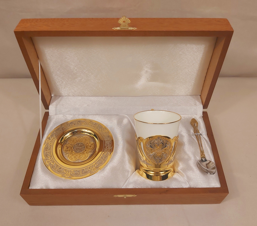 Набор чайно/кофейный "Узорный" (Златоуст)