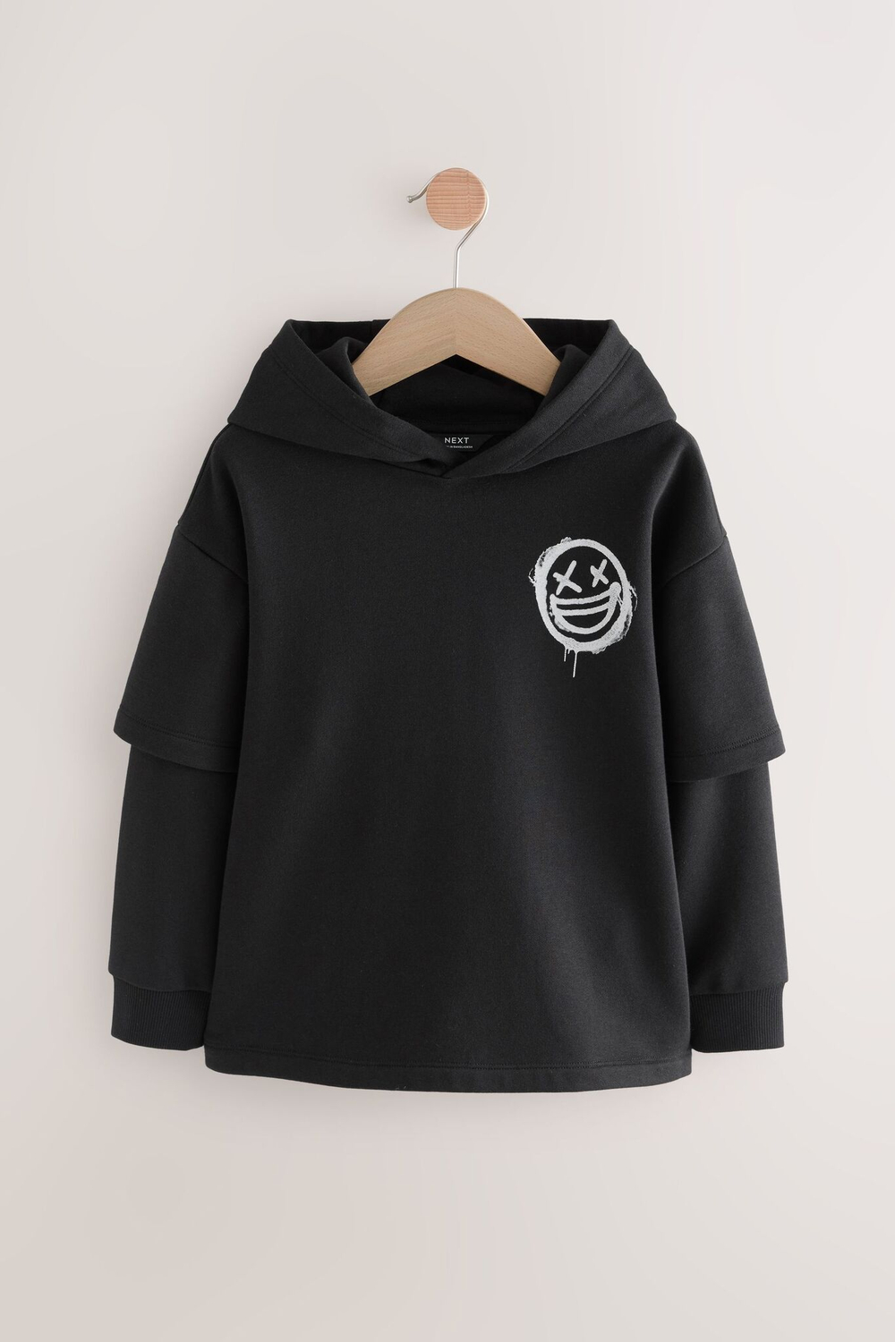 Толстовка с капюшоном для мальчика Next E43-671, Черный