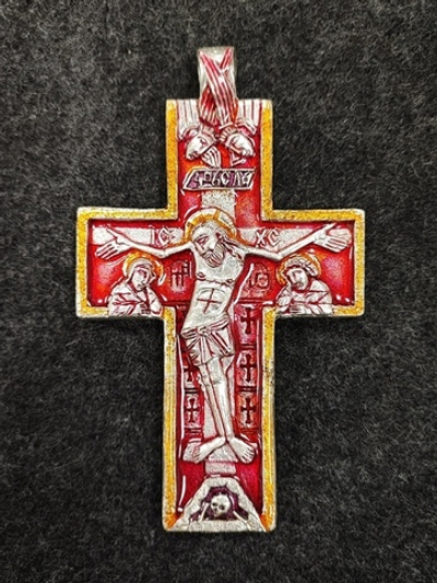 Крест священника “Всё от Тебя есть” (эмаль)