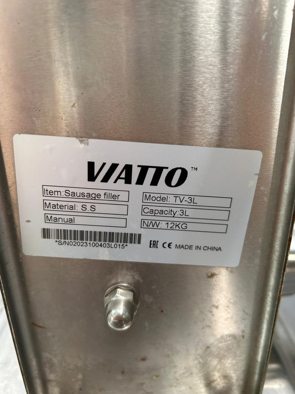 Шприц колбасный вертикальный Viatto TV-3L