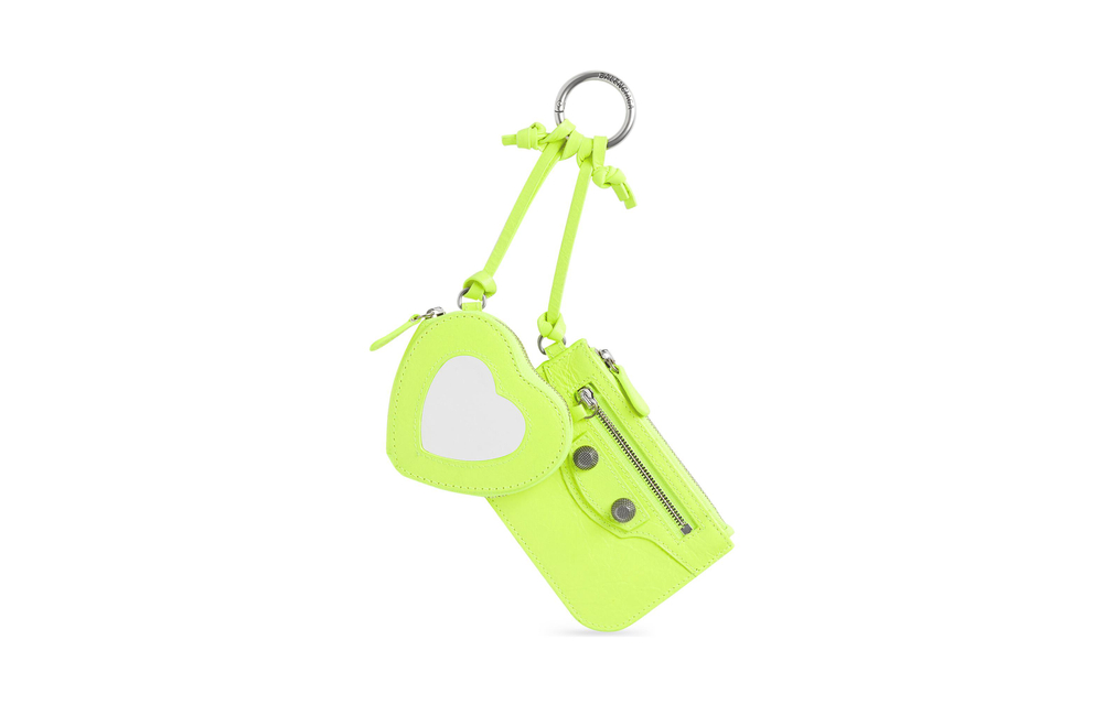 Balenciaga Le Cagole Lambskin Card Holder Card Holder Women"s Neon Yellow