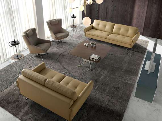 Крутящееся кресло Angel Cerda 5044, бежевая кожа