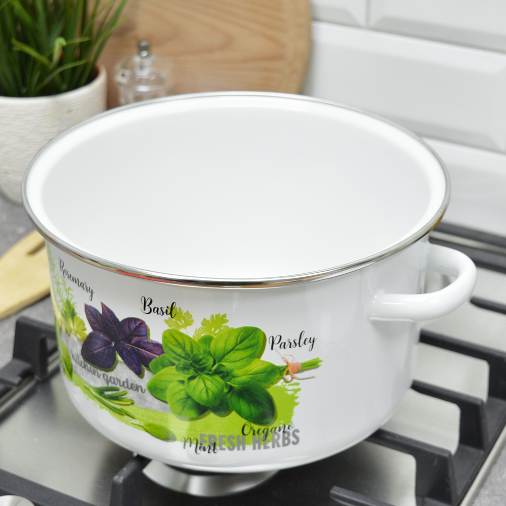 Кастрюля 4л "Базилик" с металлическим ободком