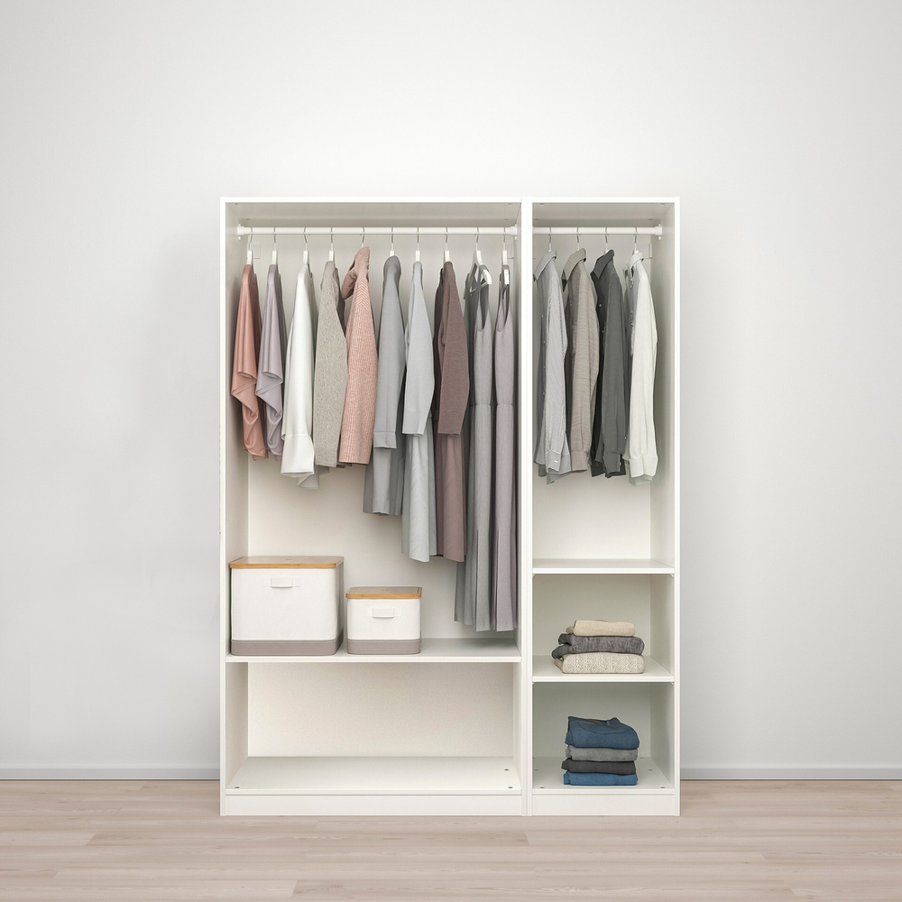 Распашной шкаф PAX AHEIM IKEA трехсекционный с зеркалом (комбинация) (белый)  150*50*240