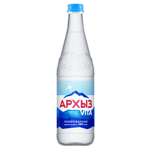 Архыз Vita горная природная вода 0,5л стекло газ