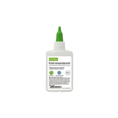 Клей жидкий 85 гр. Hatber с дозатором, на синтетической основе