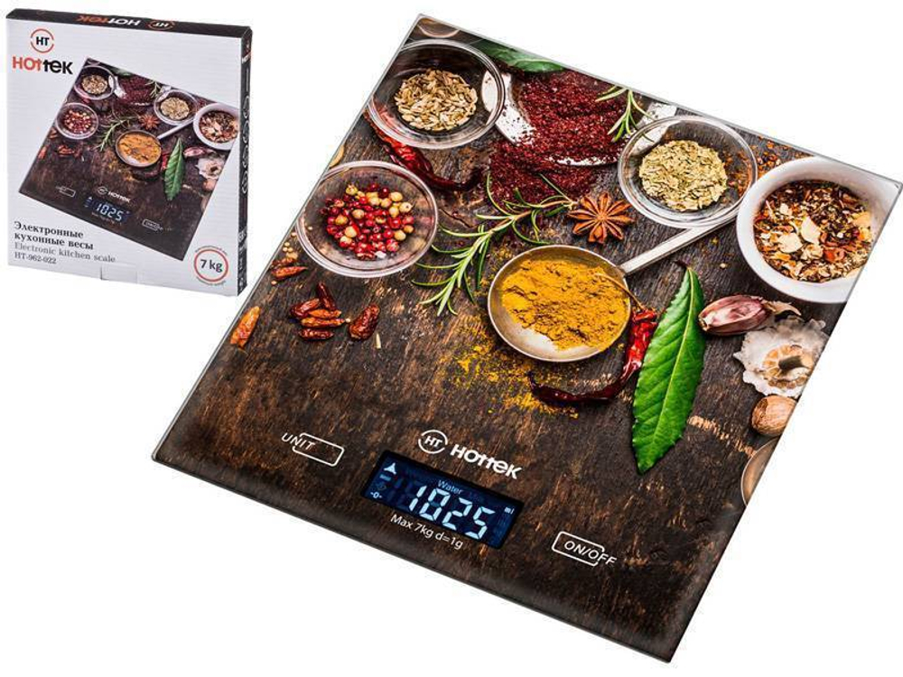 Весы кухонные электронные HOTTEK HT-962-022 7кг Специи