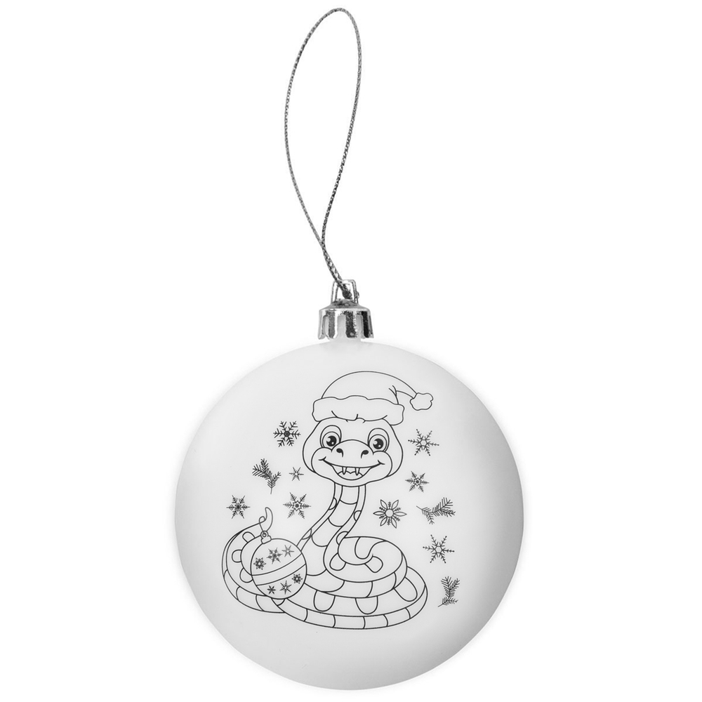 Заготовка пластиковая для росписи D=8см "Шар Змея" Символ года