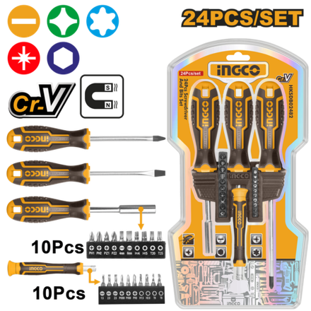 Набор отверток с битами INGCO HKSDB02482 24 шт.