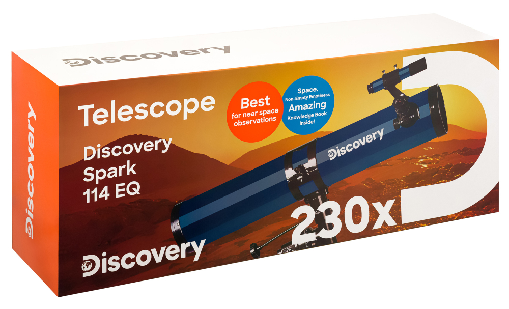Телескоп Levenhuk Discovery Spark 114 EQ с книгой