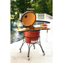 Керамический гриль Kamado Joe Classic Red, 46 см, красный, с ножками и столиками