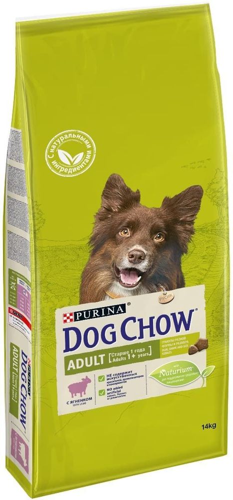 DOG CHOW adult 14кг корм для взрослых собак с ягненком (12308572)