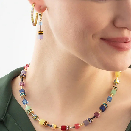 Серьги Coeur de Lion Hoop Multicolour Pastel Gold 30мм 0147/23-1590