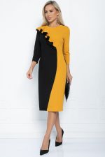 Платье Эванесса (черно-желтое) П12748-35М LT Collection