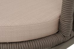 "Люксембург" стул плетеный из роупа, каркас из стали бежево-серый (RAL7006) муар, роуп коричневый круглый, ткань Mossle бежевая