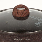 Кастрюля алюминий, антиприг, 6 л, с крыш, Kukmara, Granit Ultra, кга62а, красн