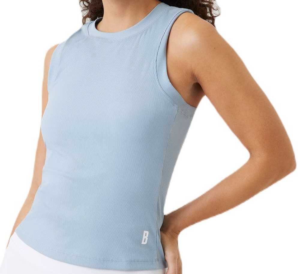 Женский топ теннисный Björn Borg Ace Rib Tank Pocket - dusty blue