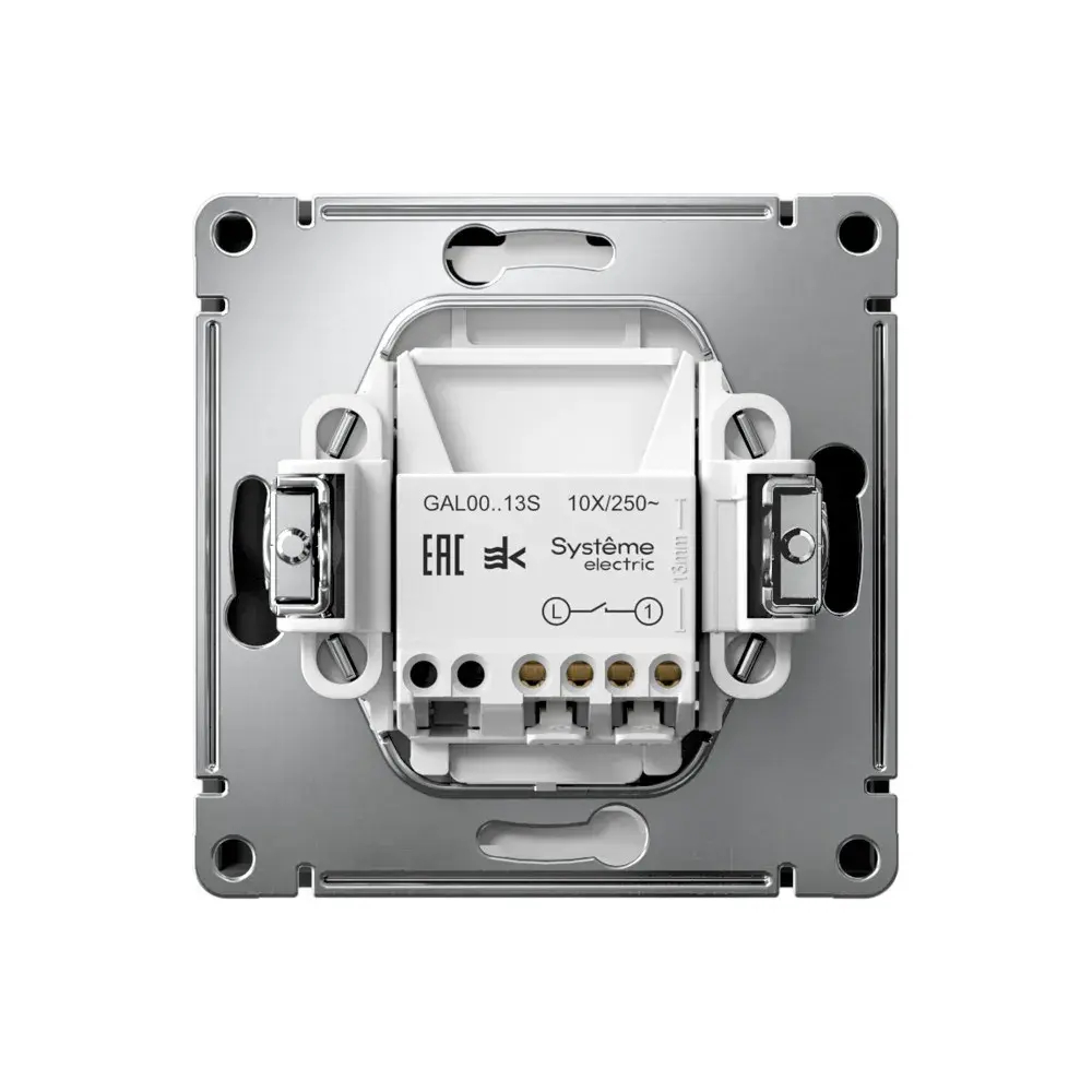 ARTGALLERY 1-клавишный ВЫКЛЮЧАТЕЛЬ с подсветкой, 10АХ, механизм, быстрозажим. клем., КАРБОН