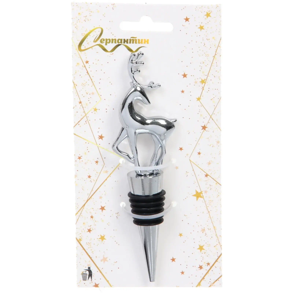 Пробка для бутылок «Олень», цвет серебро