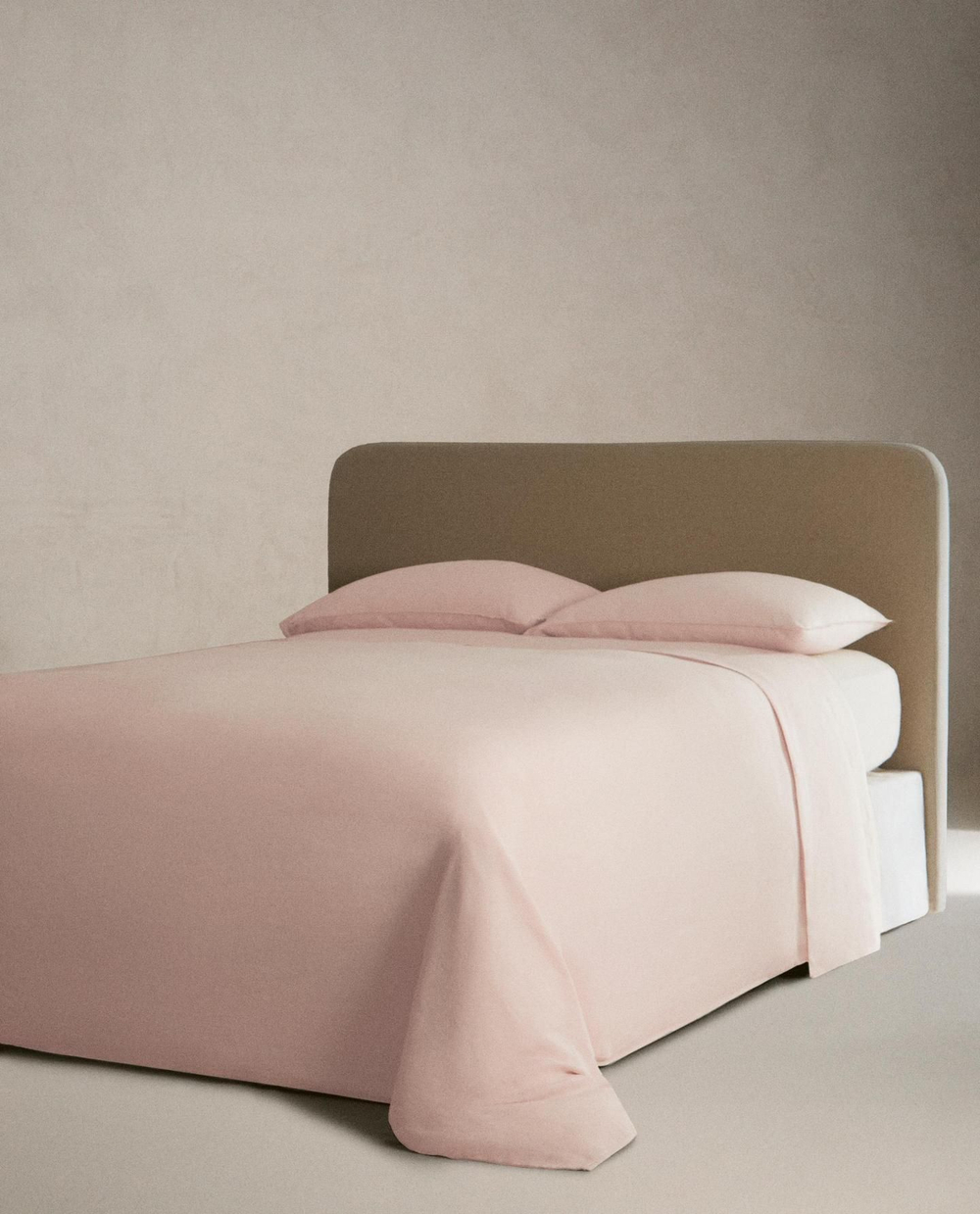 Zara Home - Простыня из постиранного льна (вес 140 гхм2), розовый, 290x280 см