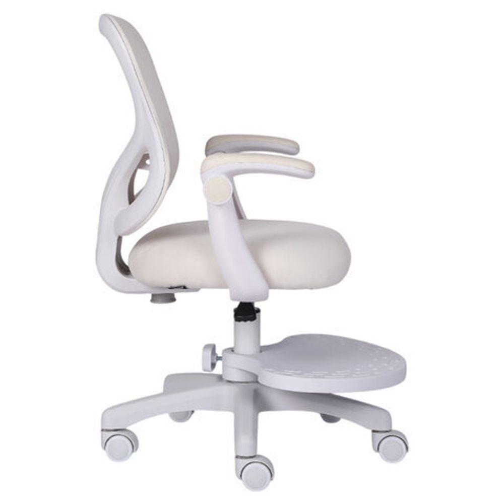 Кресло детское с подставкой для ног BRABIX "Sky MG-206", велюр, бежевое, 533156