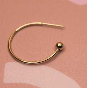 Швензы кольца крупные с шариком 25 мм позолота